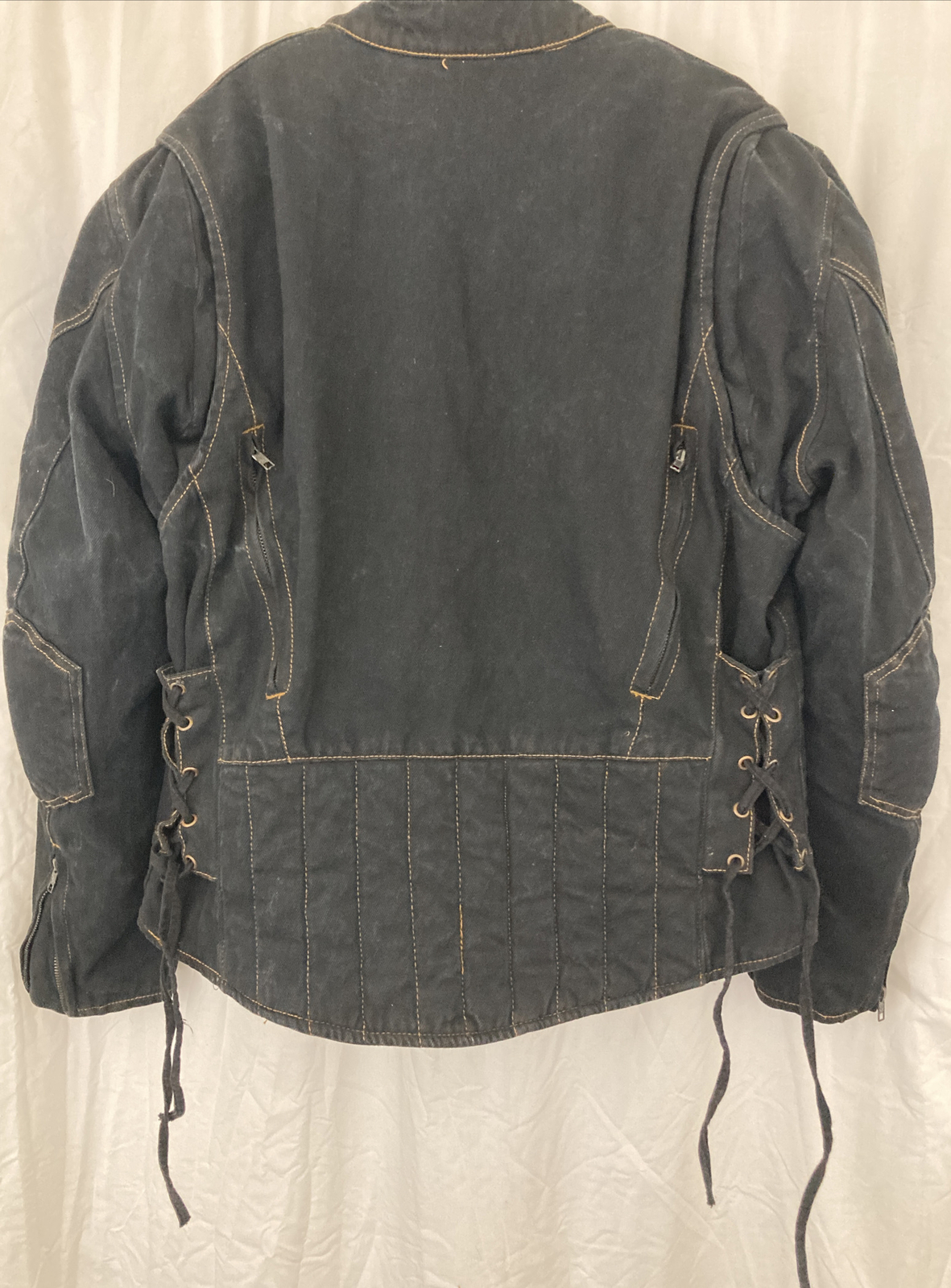 Womens Black Denim Motorcycle Jacket with Armour Padd… Gem