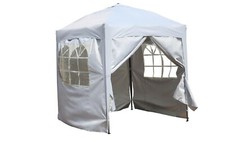 GAZEBO DA GIARDINO PIEGHEVOLE, GARDEN GAZEBO, GAZEBO BIANCO 2X2m CON 4 PARETI...