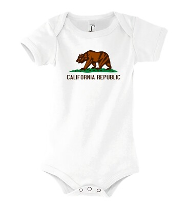 Youth Designz Baby Strampler California Republic Print Body Fun Spruch Amerika