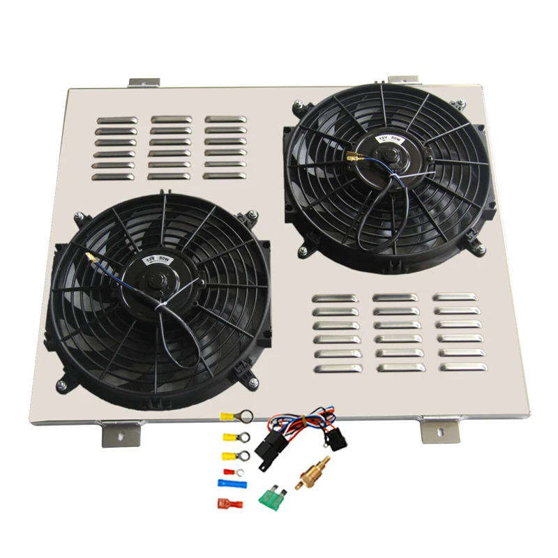 Aluminum Radiator Shroud+Fan For 1991-1993 Dodge W250 W350 D250 D350 5.9L Foto 2 de 4