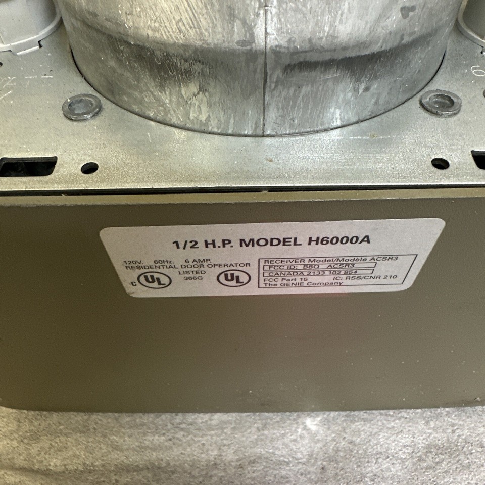 Genie GarageDoor Opener Intellicode Screw Drive Model H6000a Motor Head