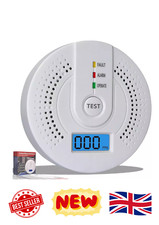 Carbon Monoxide Detectors Alarm Battery Powered w LED Digital Display CO Monitor