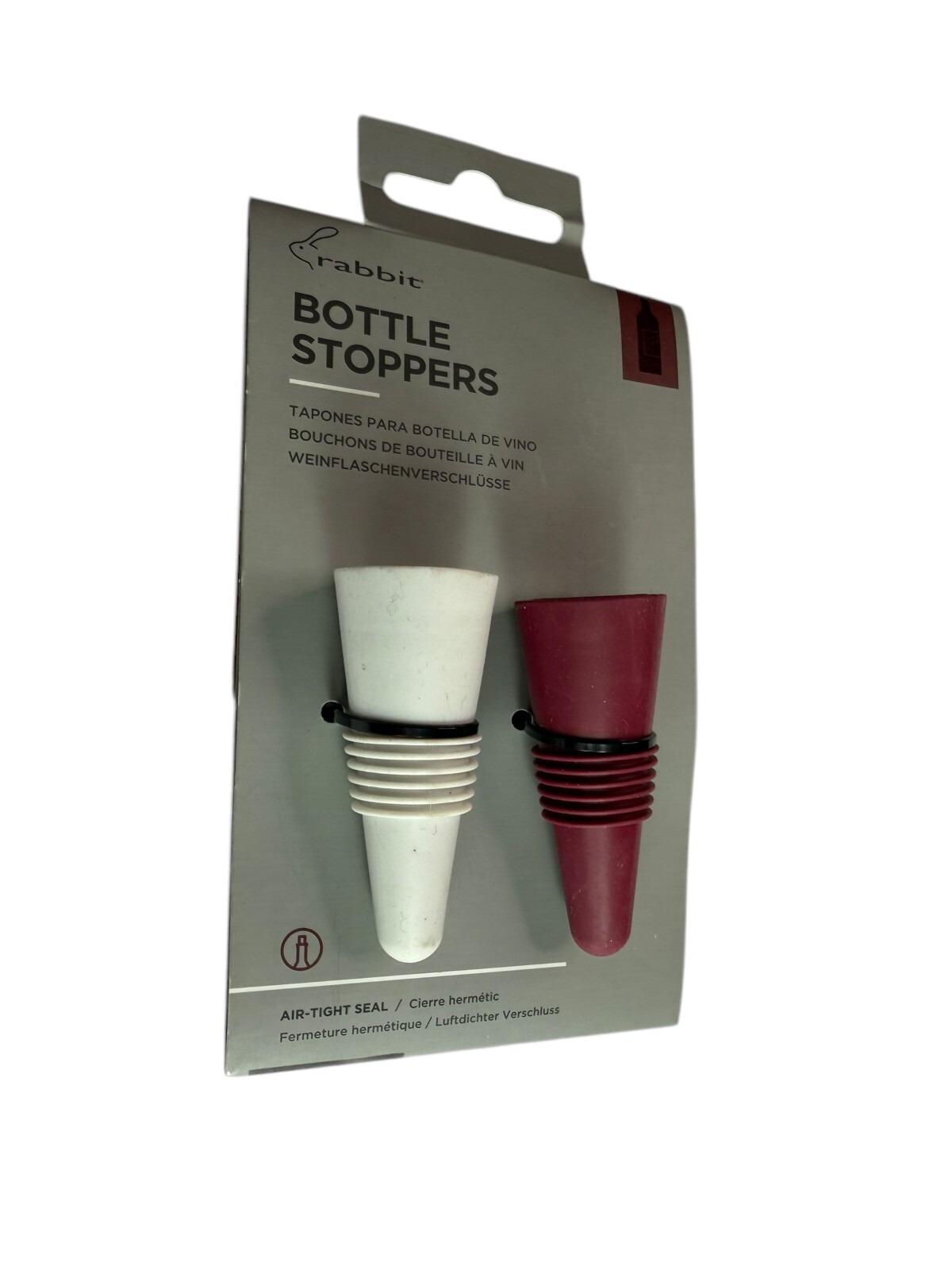 Stoppers Box New in Box Rabbit Bottle Stoppers Includes Two Triangular. White / Red ...