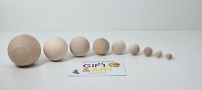 Natürliche einfache Holz Bastelkugeln Perlen OHNE LOCH. GRÖSSE von 6mm -55mm DIY