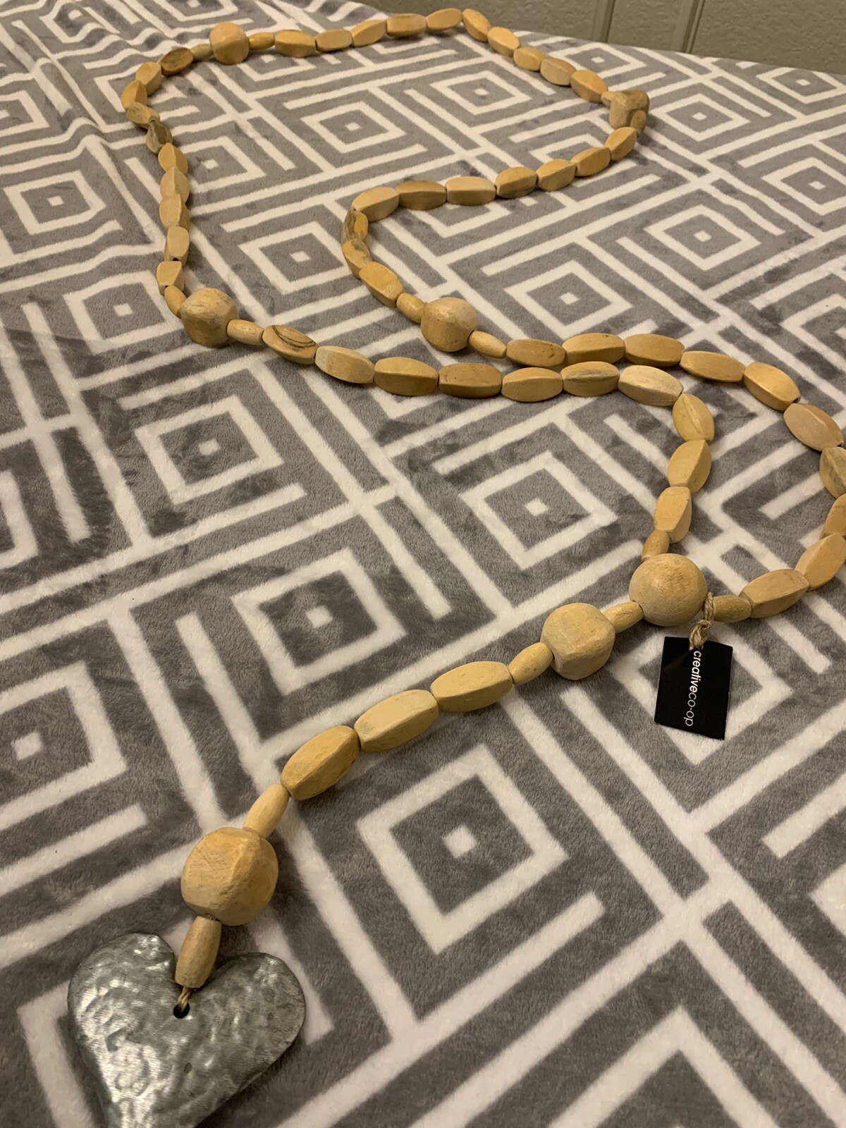 Large Wooden Prayer Bead 63” Creative co op Rosary eBay