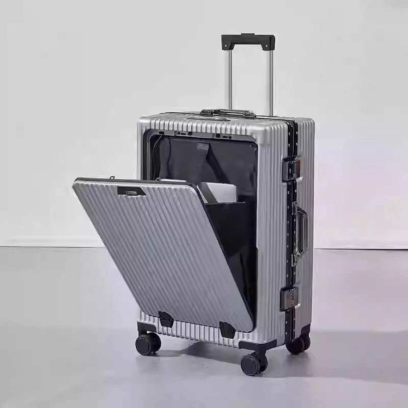 20" Carry-on luggage Aluminum frame travel case Silent universal wheel - Image 4 of 4