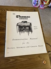 Thomas Electronic Organ Demonstration Manual 1957 Overture Intermezzo Concerto