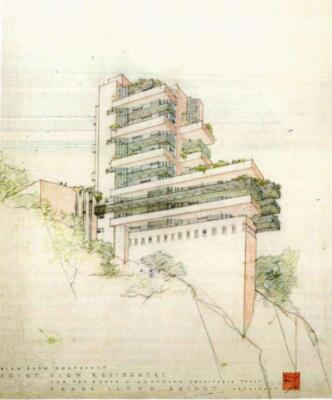 Point View Residences Frank Lloyd Wright Architectural Design Print to Frame
