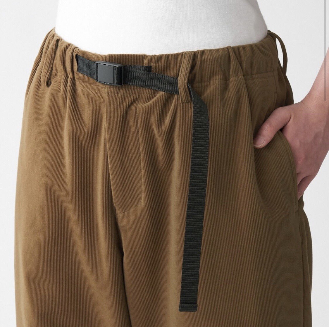 MUJI Women's Knit Corduoroy Wide Pants S Brown Brand NWT