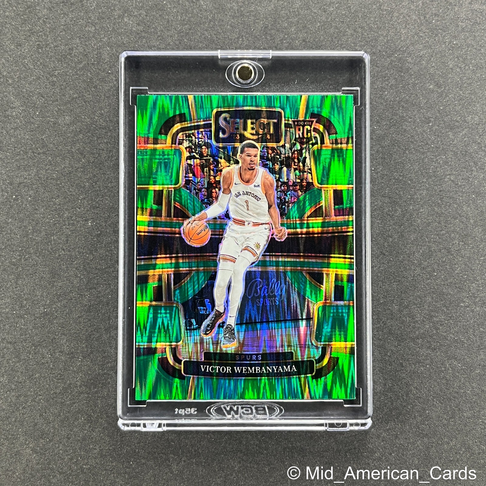 2023-24 Select Victor Wembanyama Rookie Green Shock Prizm Concourse #87 Spurs