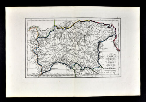 1818 D'Anville Mapa Starożytne północne Włochy La Gaule Cisalphine Rawenna Wenecja Mantua - Zdjęcie 1 z 4