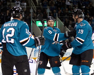 Joe Pavelski Patrick Marleau Joe Thornton San Jose Sharks 8x10 NHL Hockey Photo