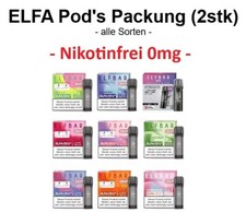 Elfbar ELFA Pods 0mg Nikotinfrei - alle Sorten - & Leerpods  Pod Kit Elfbar 600