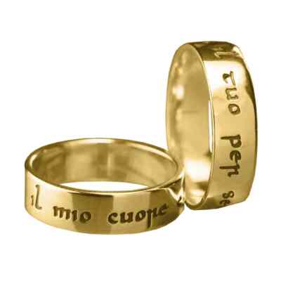 Italian Il mio cuore e il tuo per sempre Ring My heart is yours forever 14K Gold