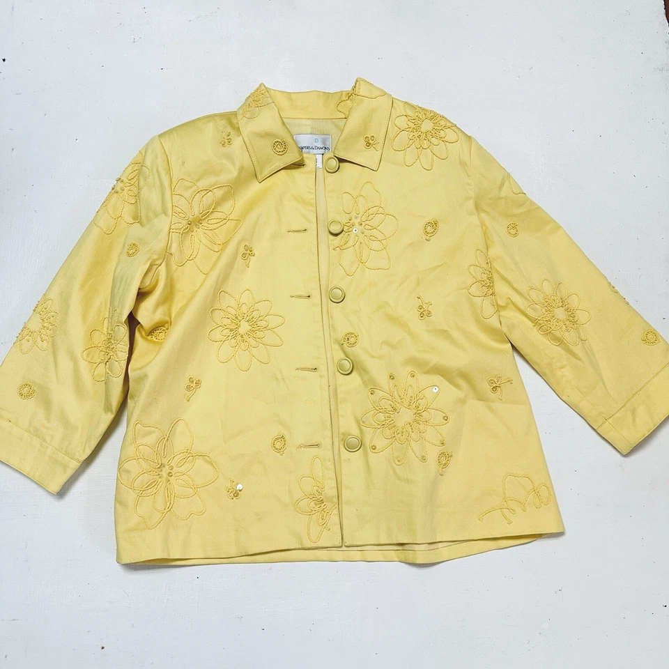 Drapers & Damon Yellow Button Blazer Jacket Size  L - Изображение 4 из 4