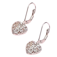 Silver Heart Drop Earrings for sale UK