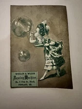 Victorian trading card Bubbles Wheeler & Wilson sewing machine Portland ME A91
