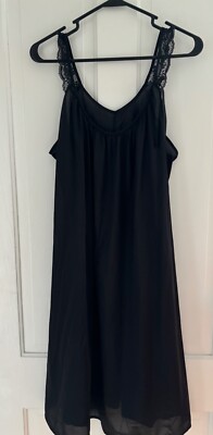 Petra Fashions 1X Black Vintage Slip Baby Doll Long Sleep