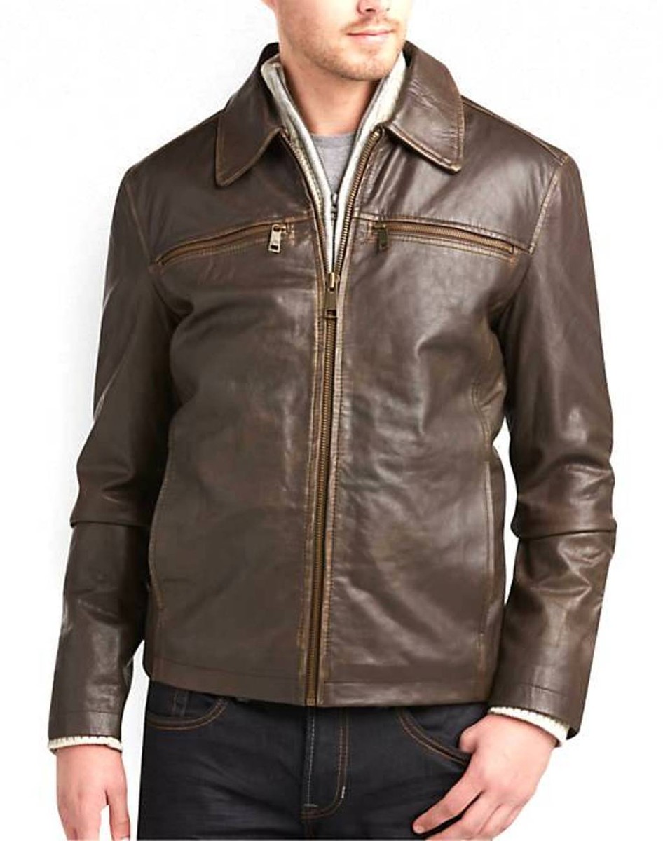 Genuine Leather Jacket Oil Pull Custom Tailor Made Moto Biker