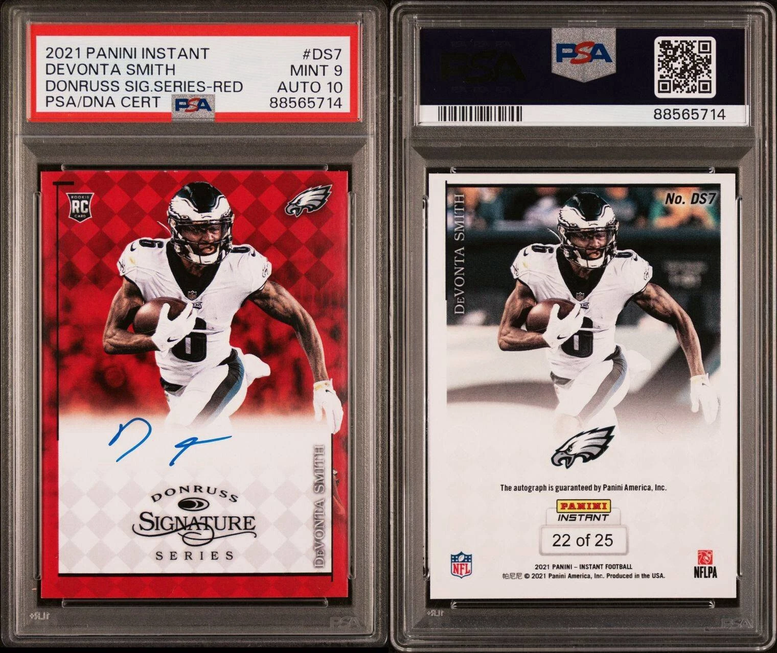 DeVonta Smith Panini Instant Donruss Signature Series #DS7 Red