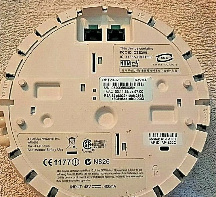 ENTERASYS, AP-1602, RBT-1602. AP Wireless Access Point RoamAbout 8X00, PRE-OWNED - Image 4 of 4