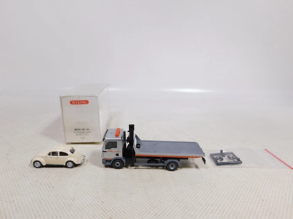 Wiking 1:87 H0 0636 06 46 Carro Attrezzi Man Tutti Giorni VW Scarabeo Mint + Box - Immagine 2 di 4