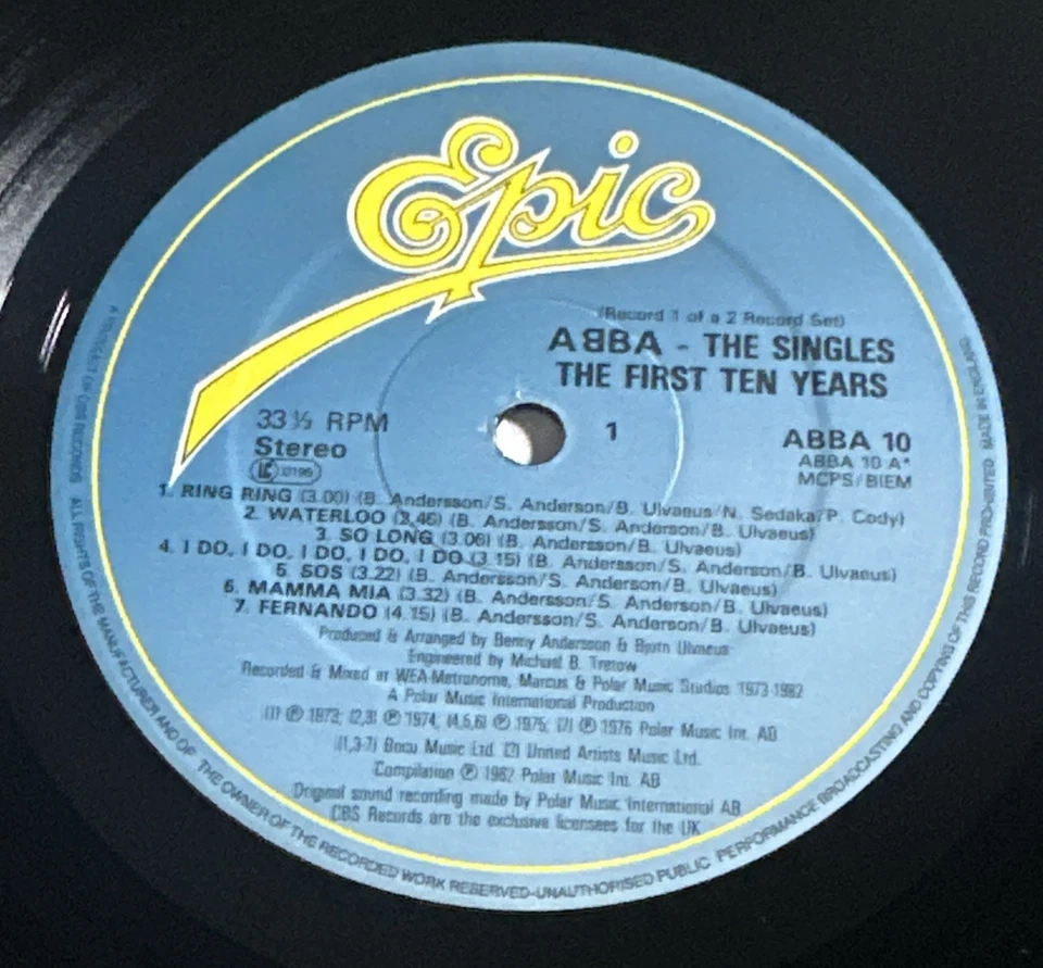 ABBA - The Singles The first Ten years Double Vinyl LP Record with Inners EX/EX - Image 4 of 4