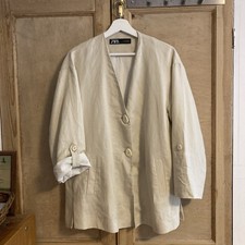 Zara Women's Linen Jacket Summer, Size M