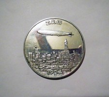 Rare Circa 1924 German 26 Gram STERLING SILVER COIN - FERDINAND GRAFVON ZEPPELIN