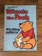 VINTAGE "WALT DISNEY'S" Winnie The Pooh INTARSIA KNITTING PATTERNS. 4 Designs.