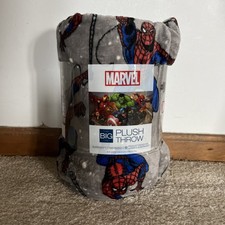 The Big One Throw Blanket Gray SPIDER-MAN Marvel Plush Soft 60" x 72" NEW