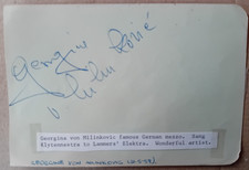 ORIGINAL AUTOGRAPH GEORGINE VON MILINKOVIC Opera Singer / GERDA LAMMERS Opera