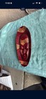 African Tribal Painted Wooden Wall Mask Red Brown Decorative Art — photo 2