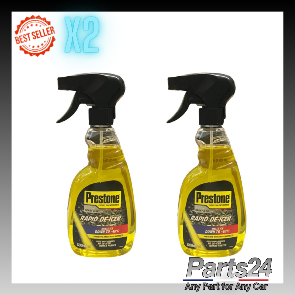 2x Prestone Car Rapid De-Icer Trigger Spray Melts Windscreen Ice Frost 500ml