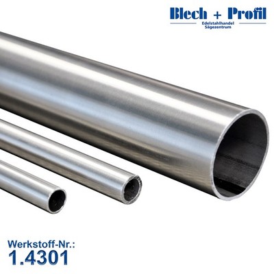 Edelstahl Rundrohr V2A K240 geschliffen Ø10 204mm Geländer Deko Gardinen DIY