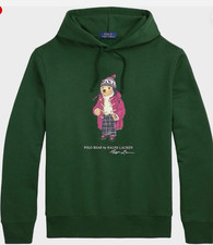 NWT-POLO RALPH LAUREN Men  s B T Green  HOLIDAY BEAR  Sweatshirt Hoodie-Sz 2 XLT 