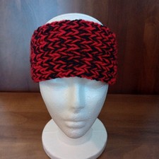 XL Handmade Knitted Wool Headband   Cozy  Stylish Winter Hair Accessory- Red