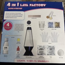 Play2Play 4-in-1 Lava Factory Glitz Fizz Kit - 4 Fun Experiments - NEW Kit
