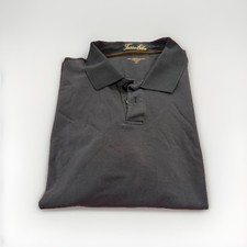 Tasso Elba Polo Shirt Mens Navy Blue Medium Supima Cotton Stretch Preppy Casual