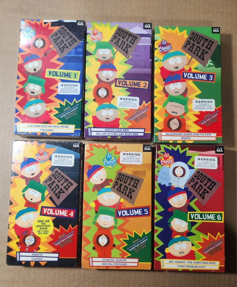 South Park VHS Selaed Collection Lot 1-12 Movie & 2 Special Extra W/ Protectors  - Image 2 of 4