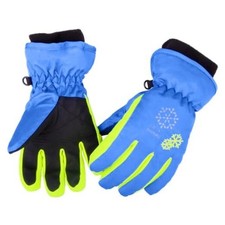 Kids Children Ski Gloves Winter Snow Gloves Waterproof 9-12 Years Old 01 Blue