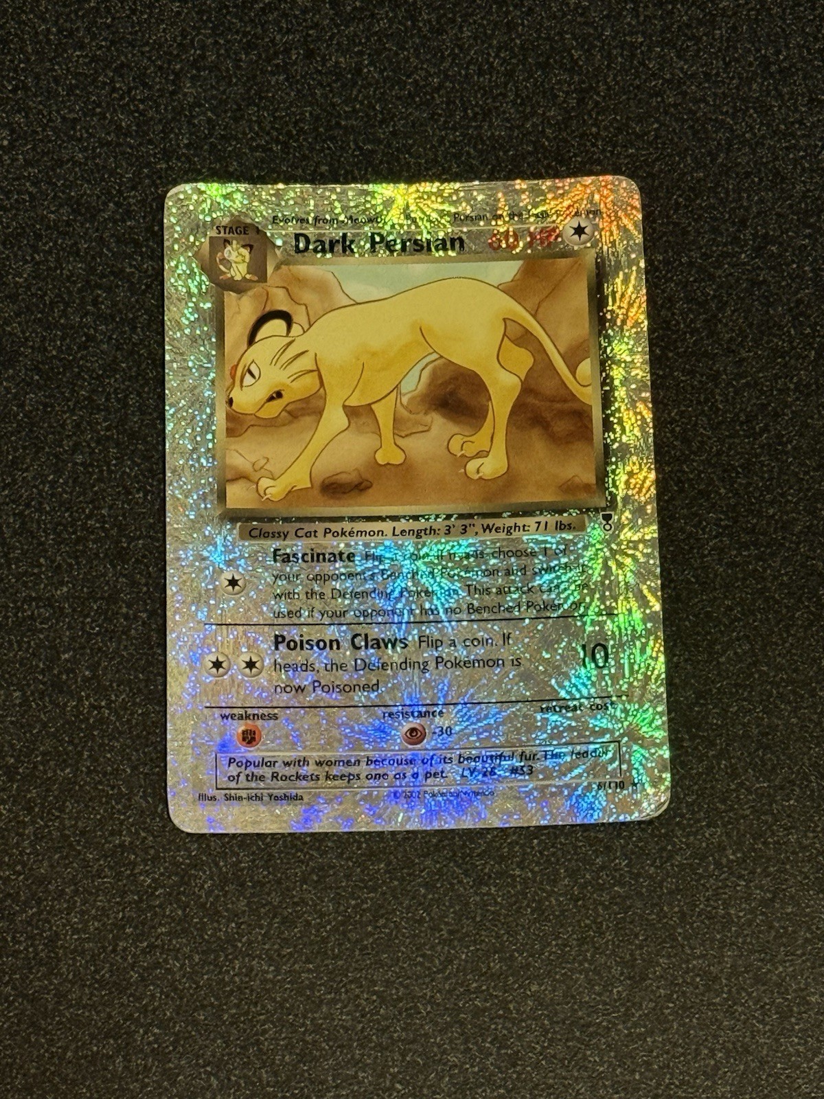 Dark Persian 6/1 10 Legendary Collection Pokemon Card Reverse Holo