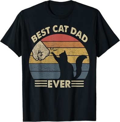 Cat Shirt Men Best Cat Dad Ever Funny Cat Lover Gift T-Shirt