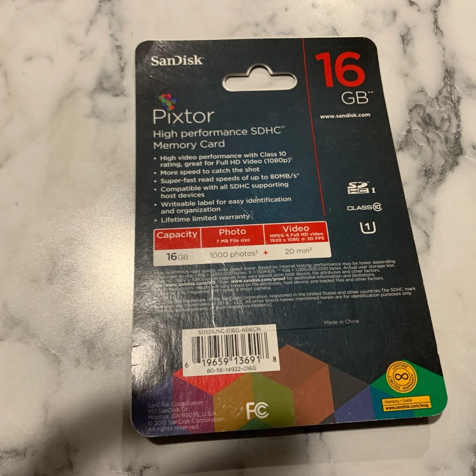 SanDisk - Pixtor 16GB SDHC UHS-I Memory Card - Image 2 of 2