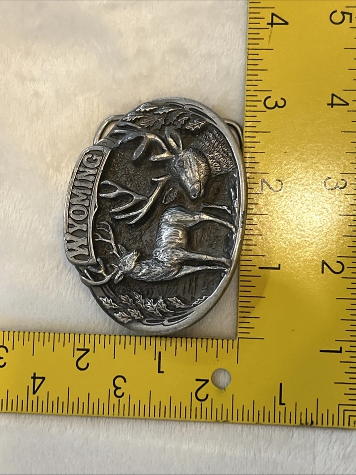 Hebilla de cinturón Wyoming 1984 vintage Foto 3 de 4