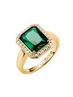 Thomas Sabo TR2508-971-6-54 Ring Mit GrüNem Oktagon-Stein Elyndra Vergoldet D...
