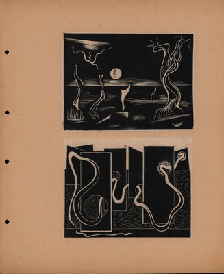 Preuße, August: Ohne Titel (um 1930). 2 Original-Linolschnitte.