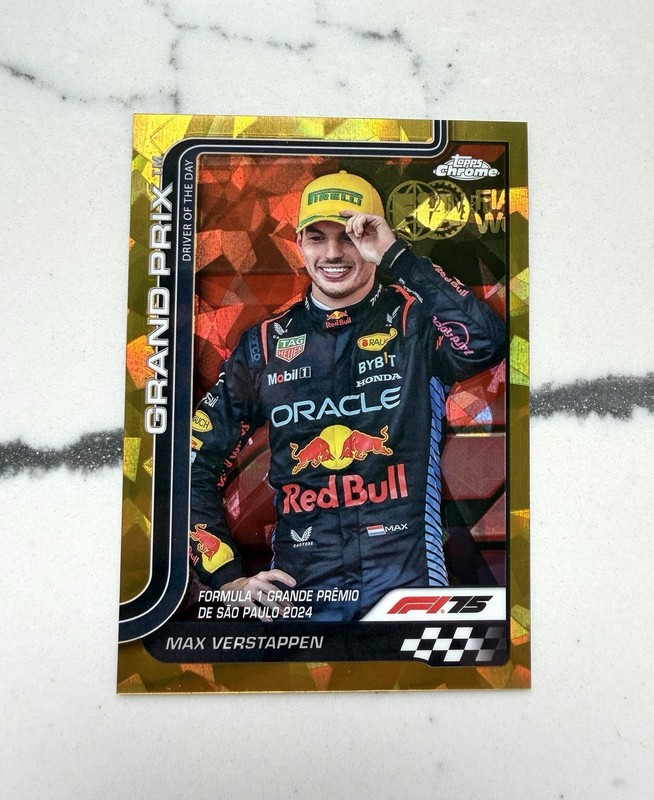 2025 Topps Chrome Sapphire F1 Max Verstappen #142 Gold Sapphire /50 Red Bull F1