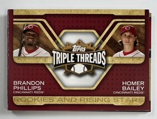 2008 Topps Triple Threads Brandon Phillips Homer Bailey Auto Relic Card AR146