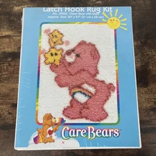 Care Bears "Cheer Bear With Stars" 20x27 Latch Hook Rug Kit New 39003
